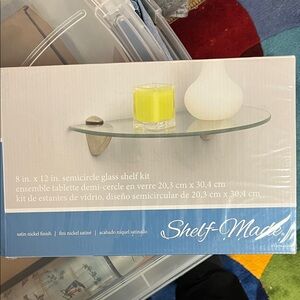 Satin Nickel Glass Wall Shelf never opened